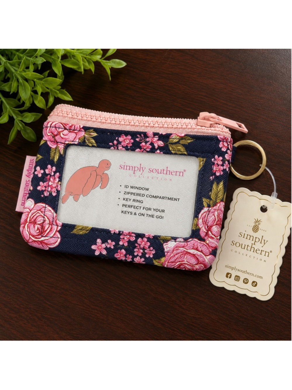 Simply Southern Floral ID Wallet Coin Purse Keychain NWT